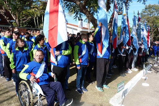 Desfile con banderas